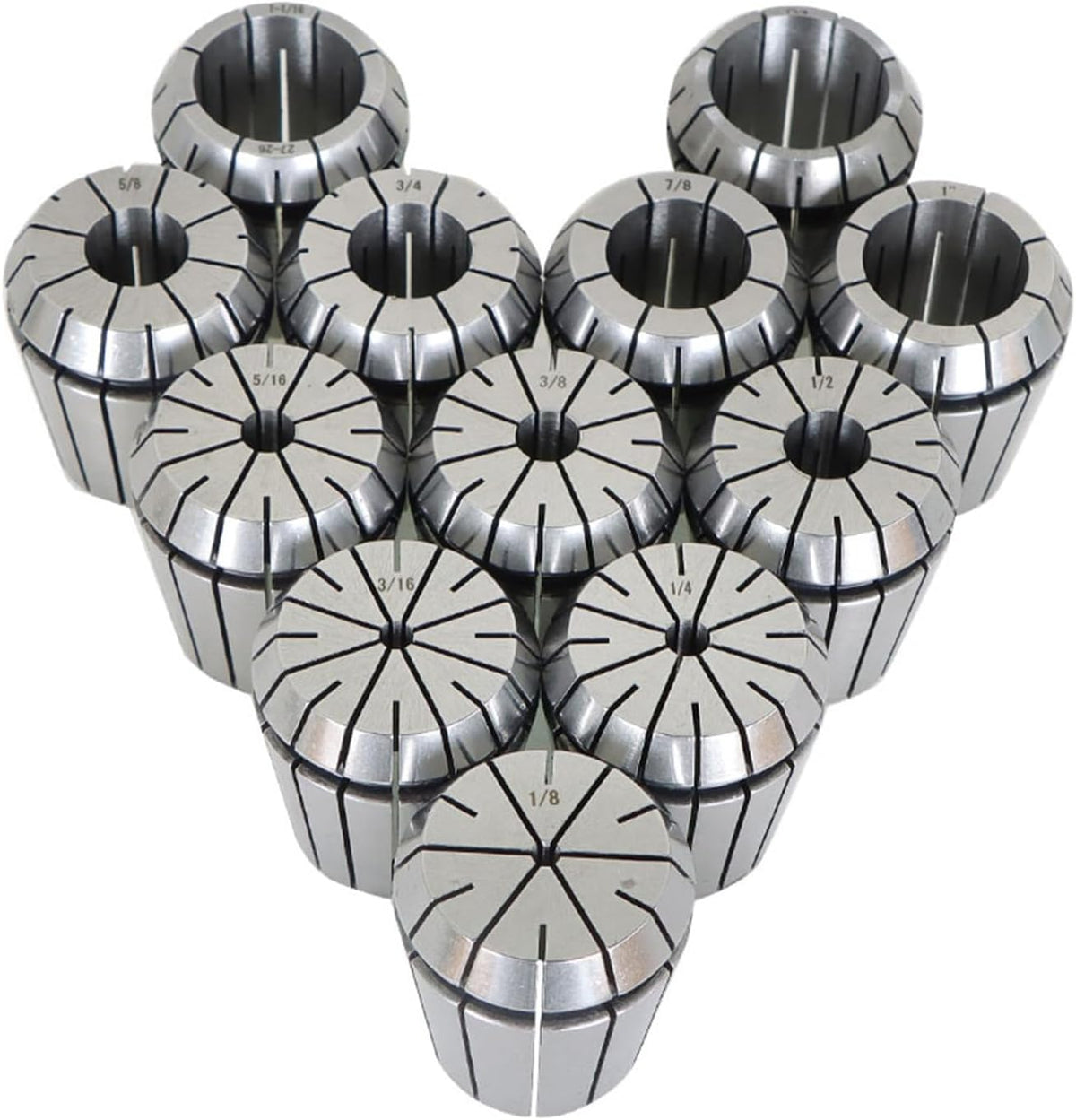 marddpair 12Pcs ER40 Spring Collet Set 1/8-1-1/8 Inch Carbon Steel
