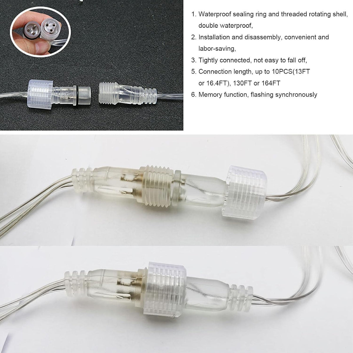 LED Icicle Lights, 8 Modes, 13FT 96 LEDs Christmas Short Curtain Fairy Hanging Ceiling Extendable Lights for Wedding
