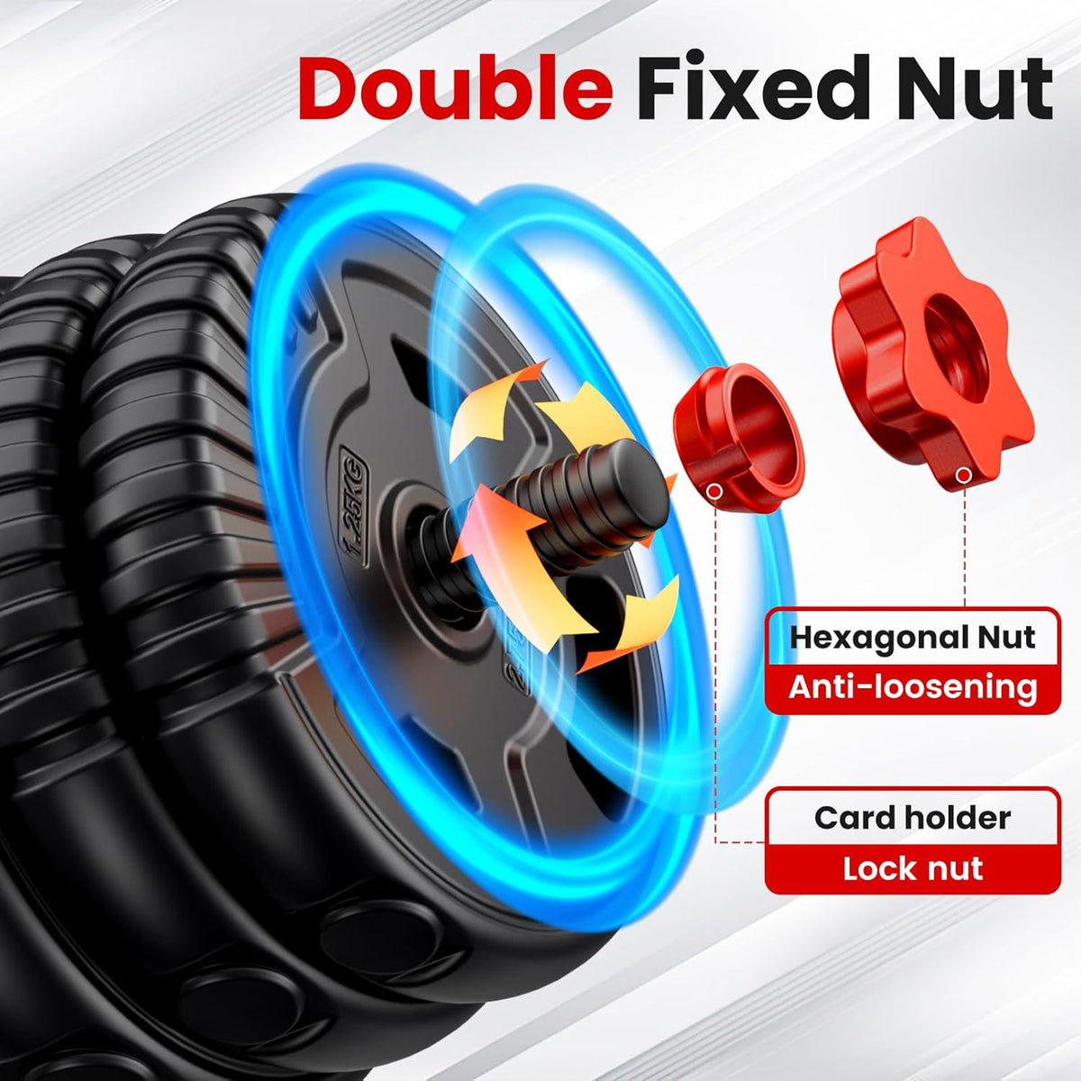 Adjustable Dumbbell Set, 22/33/45/70/90lbs Free Weight Set with Connector, 5-in-1 Dumbbell Set for Barbells