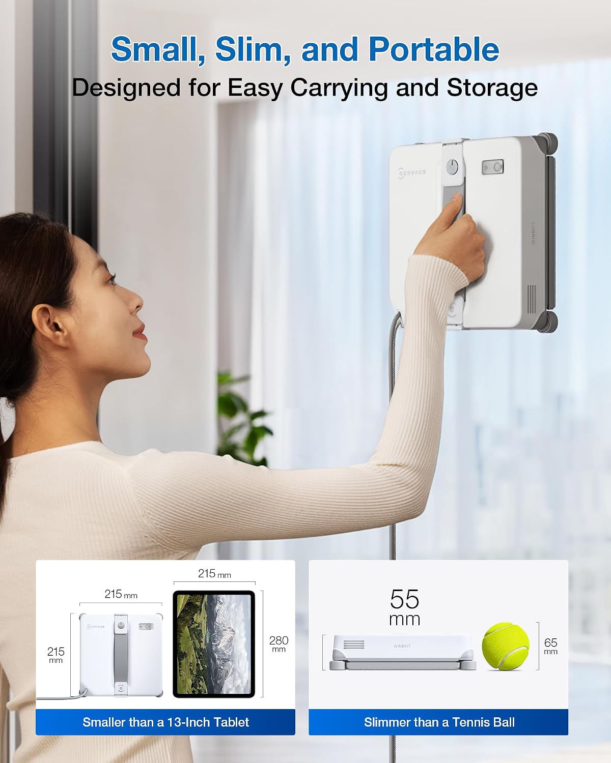 WINBOT MINI2 Window Cleaning Robot with 5 Smart Cleaning Modes