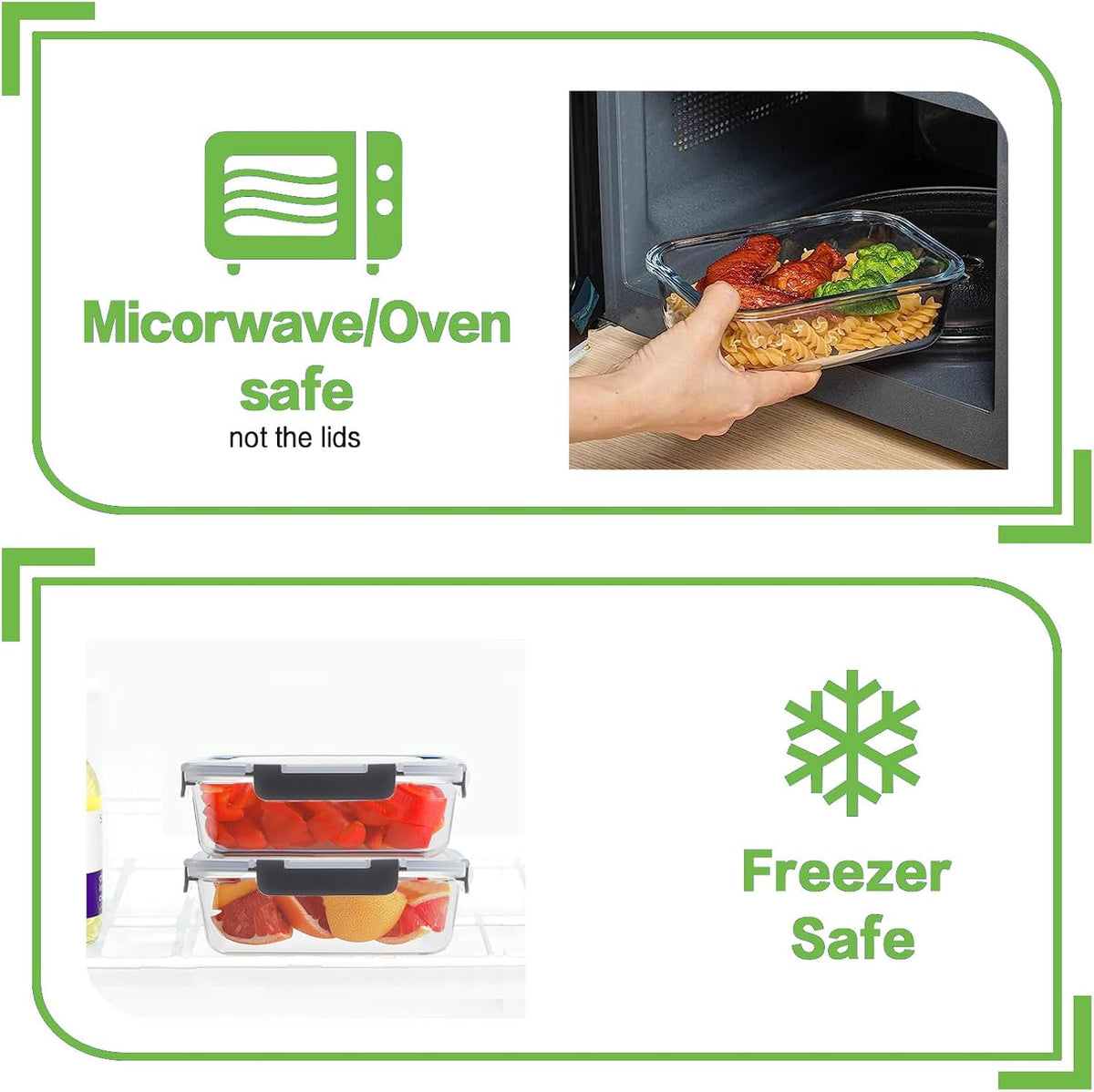 10 Pack Borosilicate Glass Meal Prep Containers with Locking Lids, Glass Food Storage Containers Set, Airtight Lunch