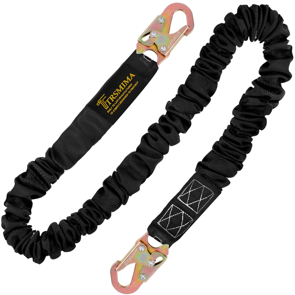 TRSMIMA Safety Harness Lanyard Retractable - Shock Absorbing Lanyard 6ft