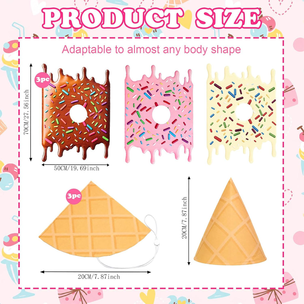 3 SETS Ice Cream Cone Costume Set for Adult