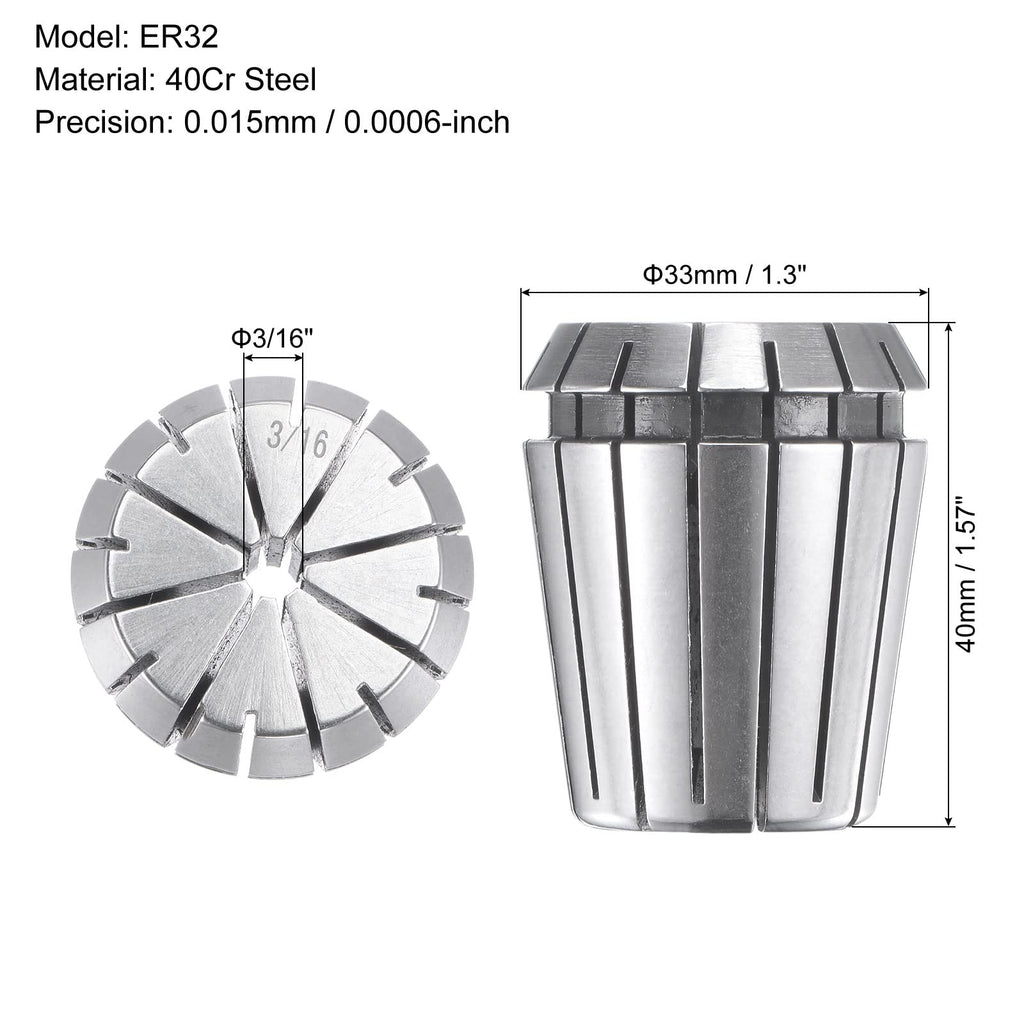 uxcell ER32 Spring Collet 3/16" Chuck for CNC Engraving Machine Lathe Milling Tool