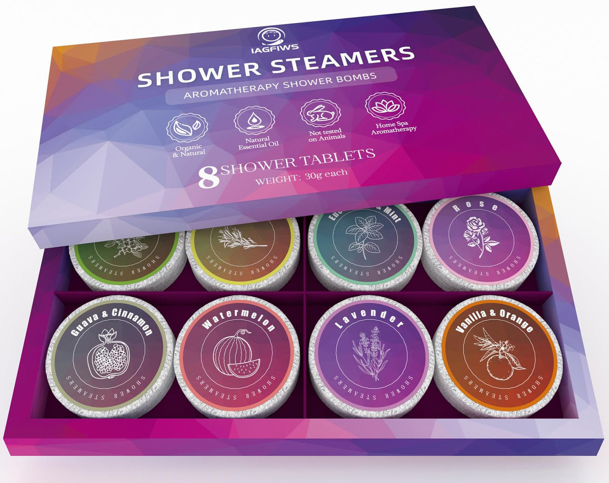 Shower Steamers Aromatherapy for Women & Men, Shower Bombs 8 Pack