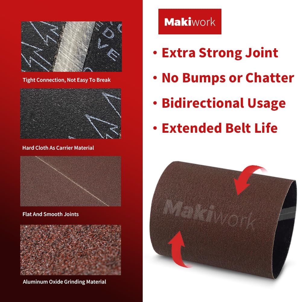 8 inch x 19 inch 100 Grit Sanding Belts, 12 Pack, EZ 8 Drum Sander Sandpaper Rolls for Woodworking and Floor Polishing, Aluminum Oxide Sander Sleeves