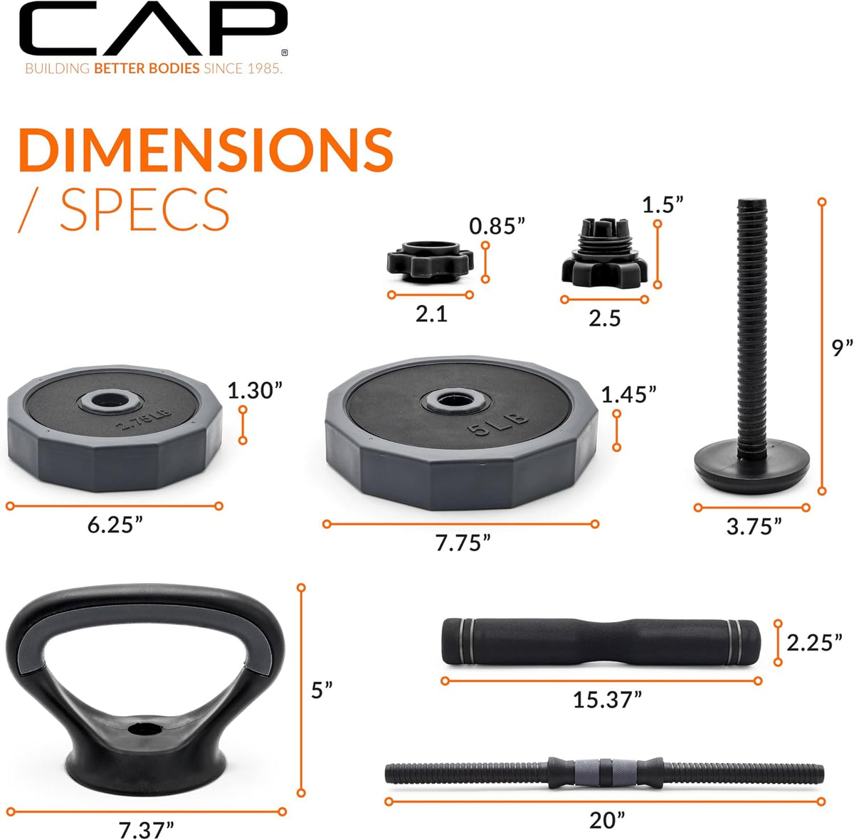 Multi-Use Adjustable Weight Set - Versatile Dumbbell, Barbell & Kettlebell for Full-Body Workouts | 45lb and 66lb