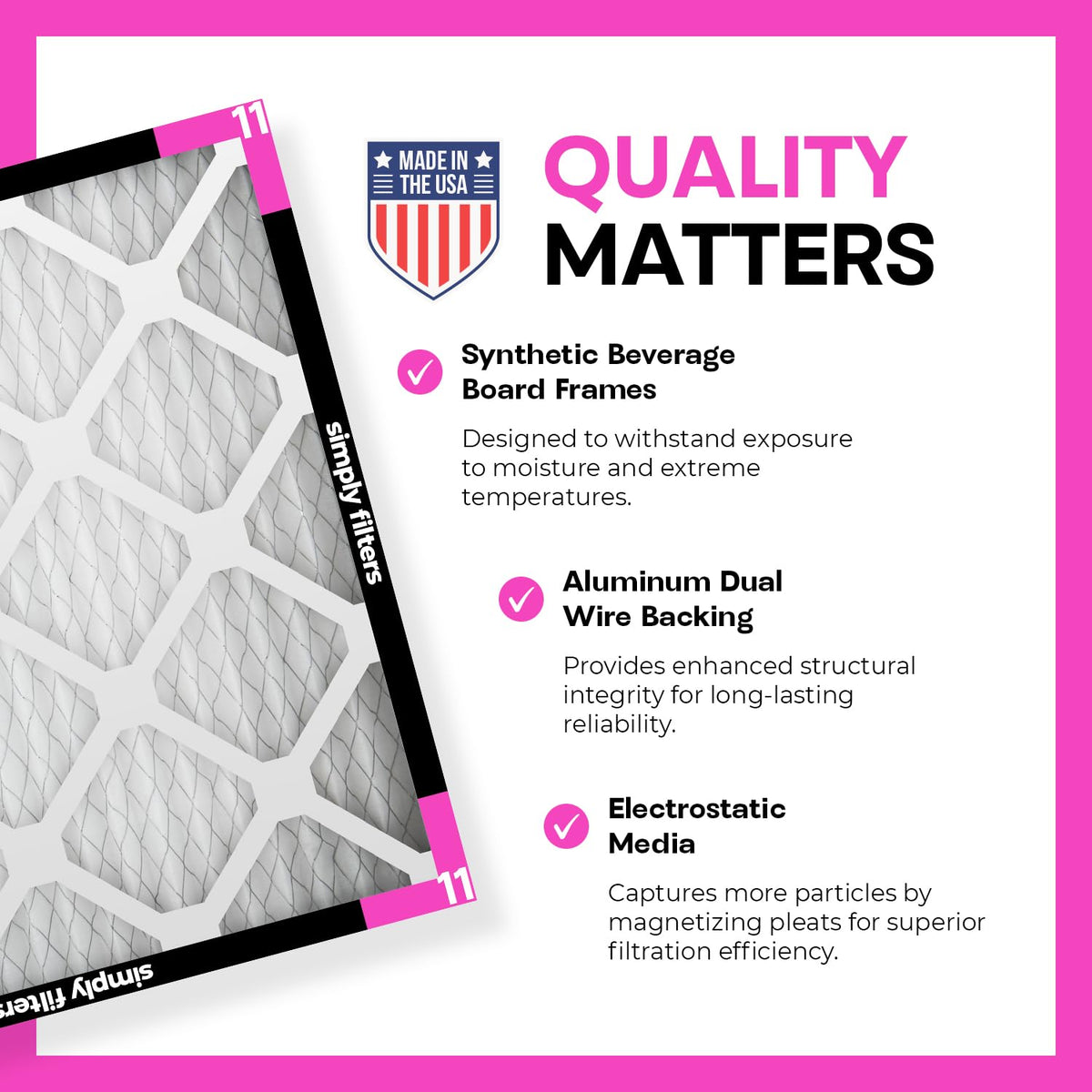 16x20x1 Air Filter, Merv 11, 6 Pack, For Home AC Furnace & HVAC (Actual Size: 15.75"x19.75"x0.75") DUST, Pet, &