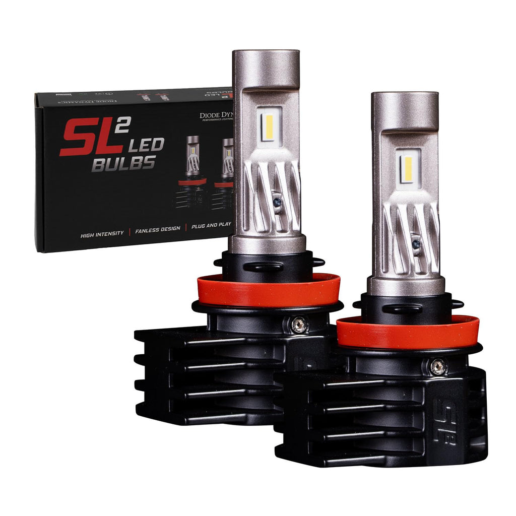 Diode Dynamics SL2 LED Fog Light Bulbs compatible with 9005 bulb size (pair), Cool White (6000K)