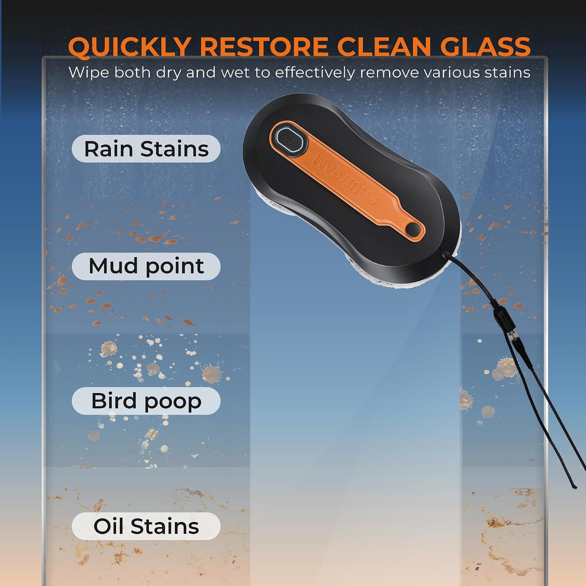 Automatic Window Cleaner Robot with Dual Direction Auto-Spray