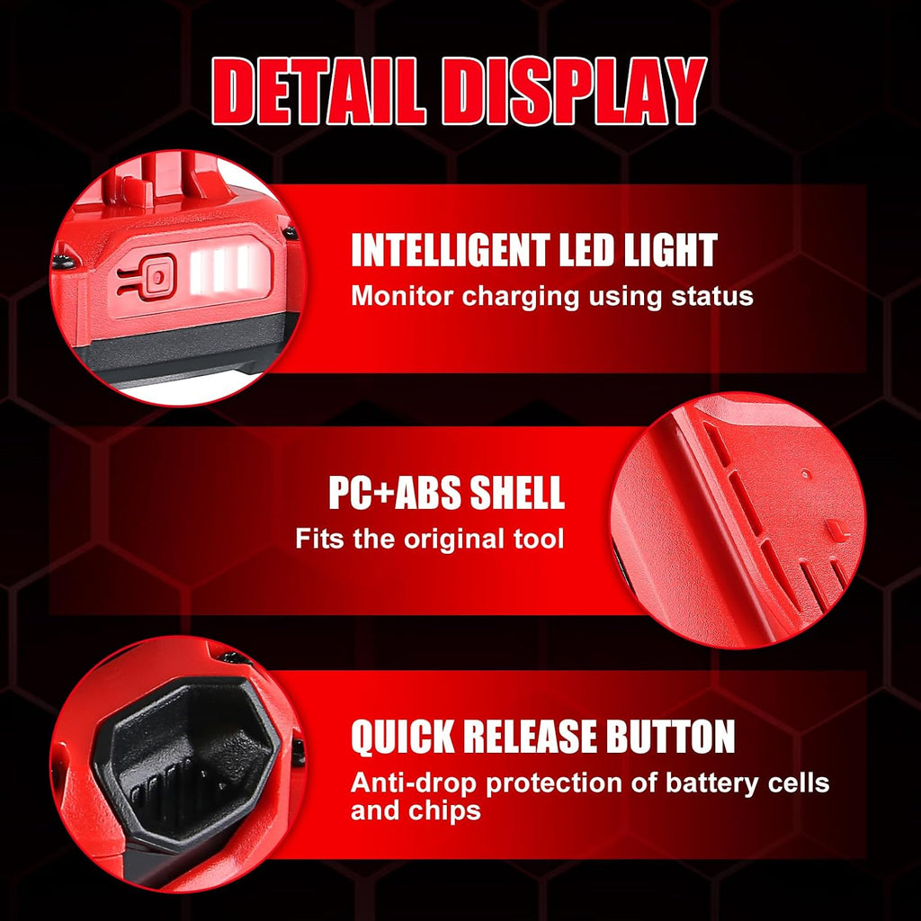 2-Pack 3.0Ah 20V Lithium Battery Replacement for Craftsman 20V Battery
