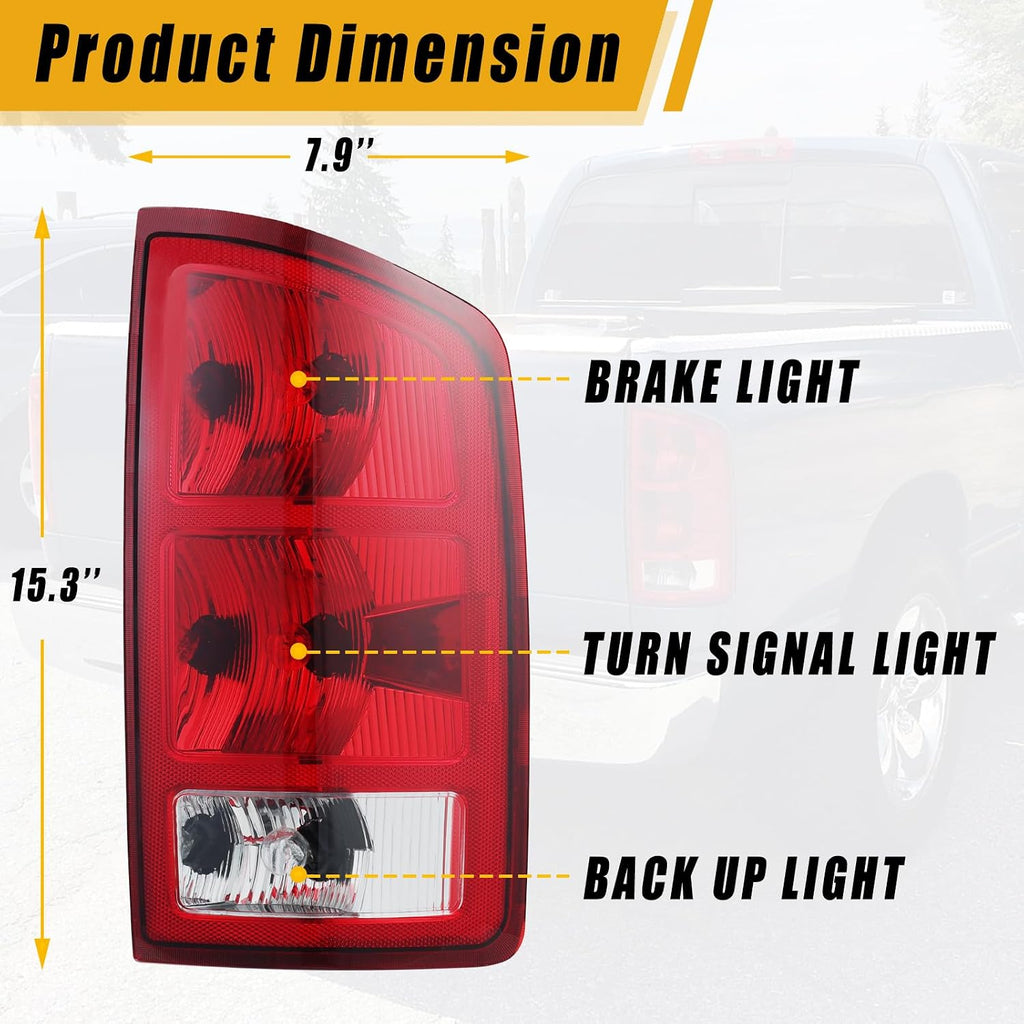 Tail Lights Compatible With 2002-2006 Dodge Ram 1500 2500 3500 Rear Lights
