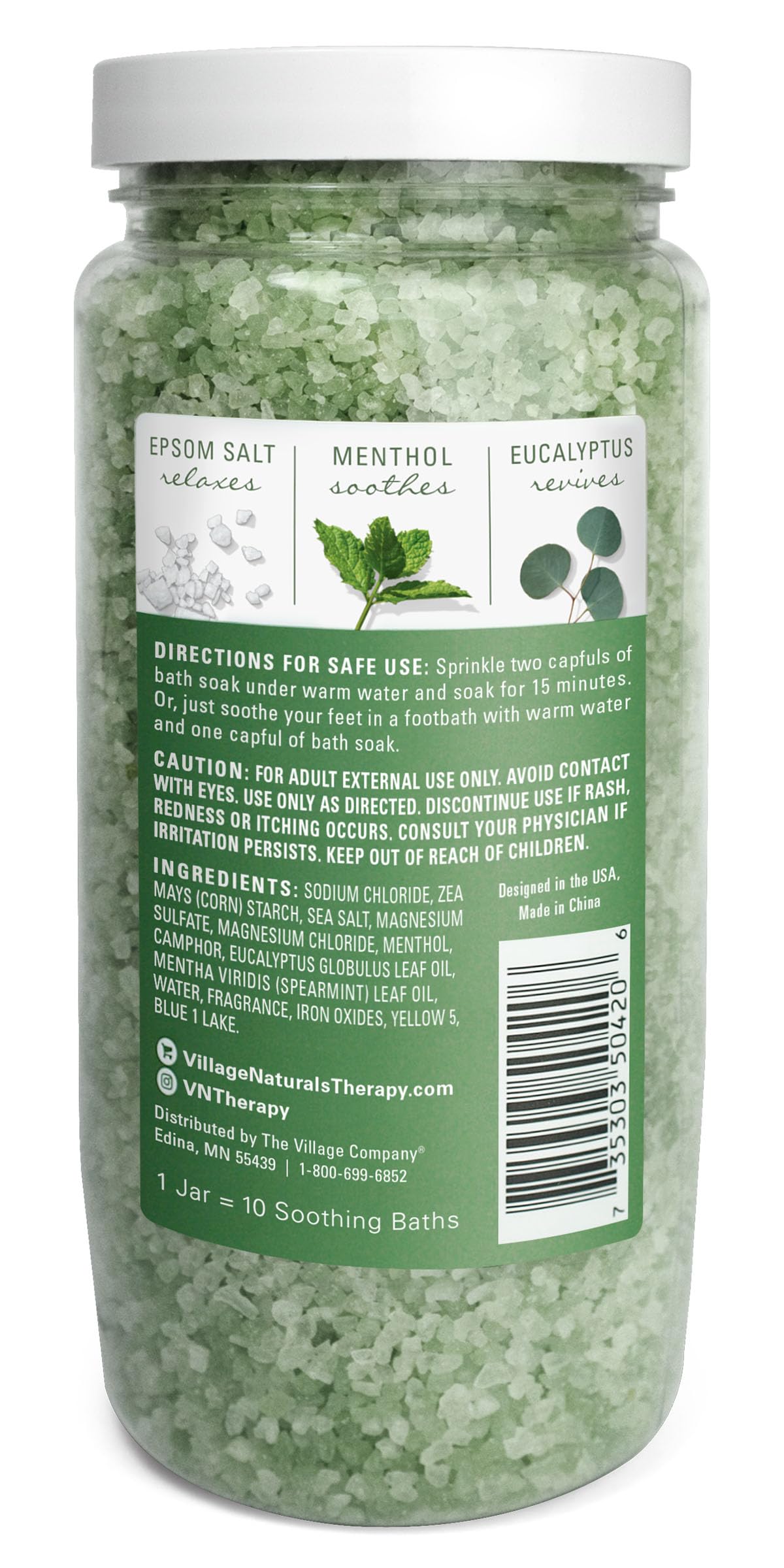 Muscle Concentrated Mineral Bath Soak, Eucalyptus Mint Scent, 20 oz, Pack of 4