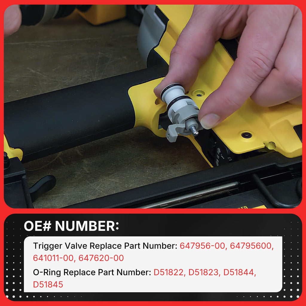 647956-00 O-Ring Rebuild Kit Trigger Valve for DeWalt D51257 Framing Nailer
