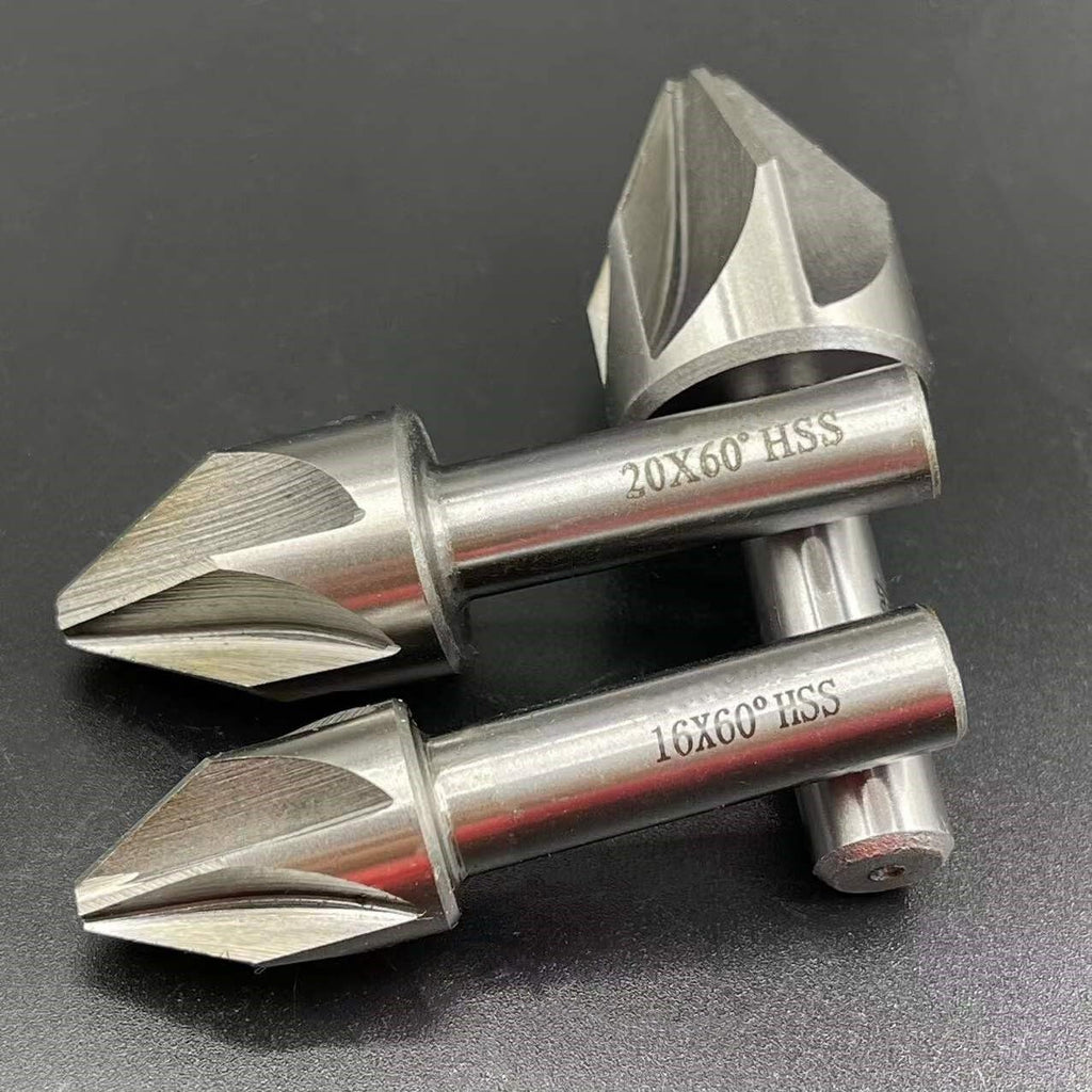 1pcs 60 Degrees Carbide Chamfer End Mill, 6-35mm Cutting Diameter HSS Countersink 6/8 Flute Chamfering Milling Cutter Deburring Tool CNC Router V Bit(25mm 60 Degrees)