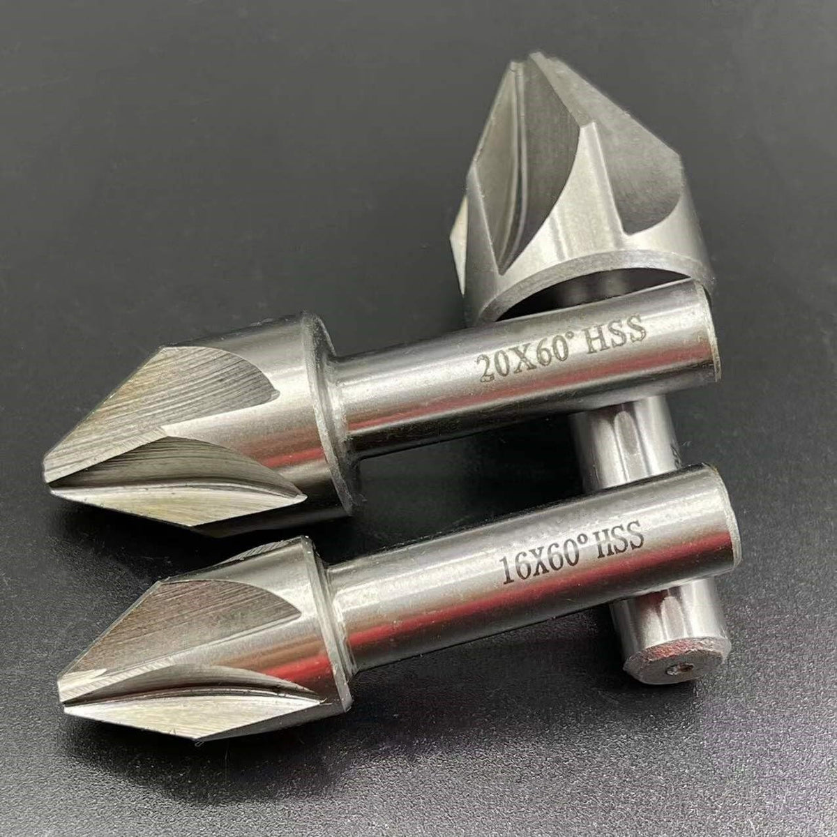 1pcs 60 Degrees Carbide Chamfer End Mill, 6-35mm Cutting Diameter HSS Countersink 6/8 Flute Chamfering Milling Cutter Deburring Tool CNC Router V Bit(25mm 60 Degrees)