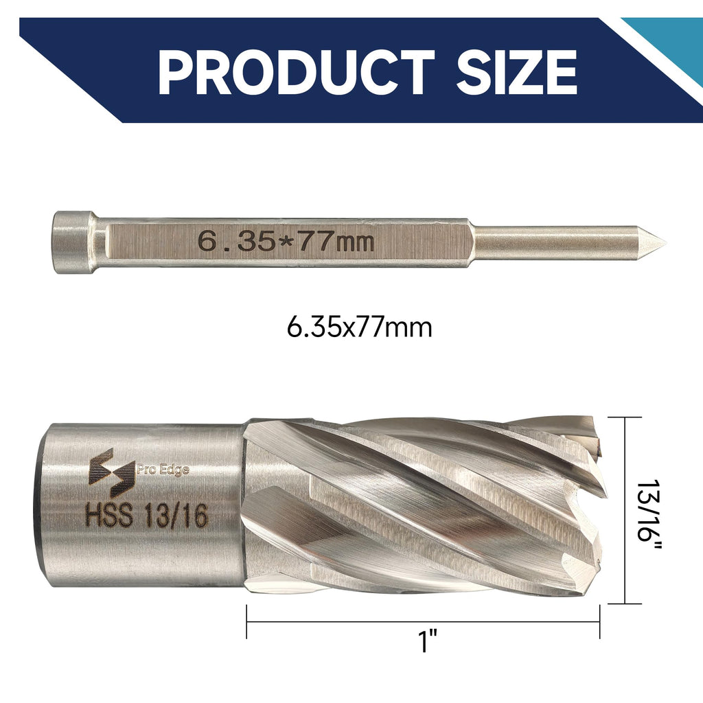 1PC M2AL HSS Annular Cutter 13/16" Cutting Dia 1" Depth 3/4" Weldon Shank