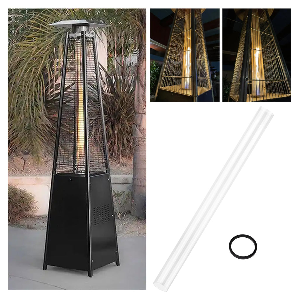 49.5 x 4" Patio Heater Glass Tube Replacement with Silicone Ring