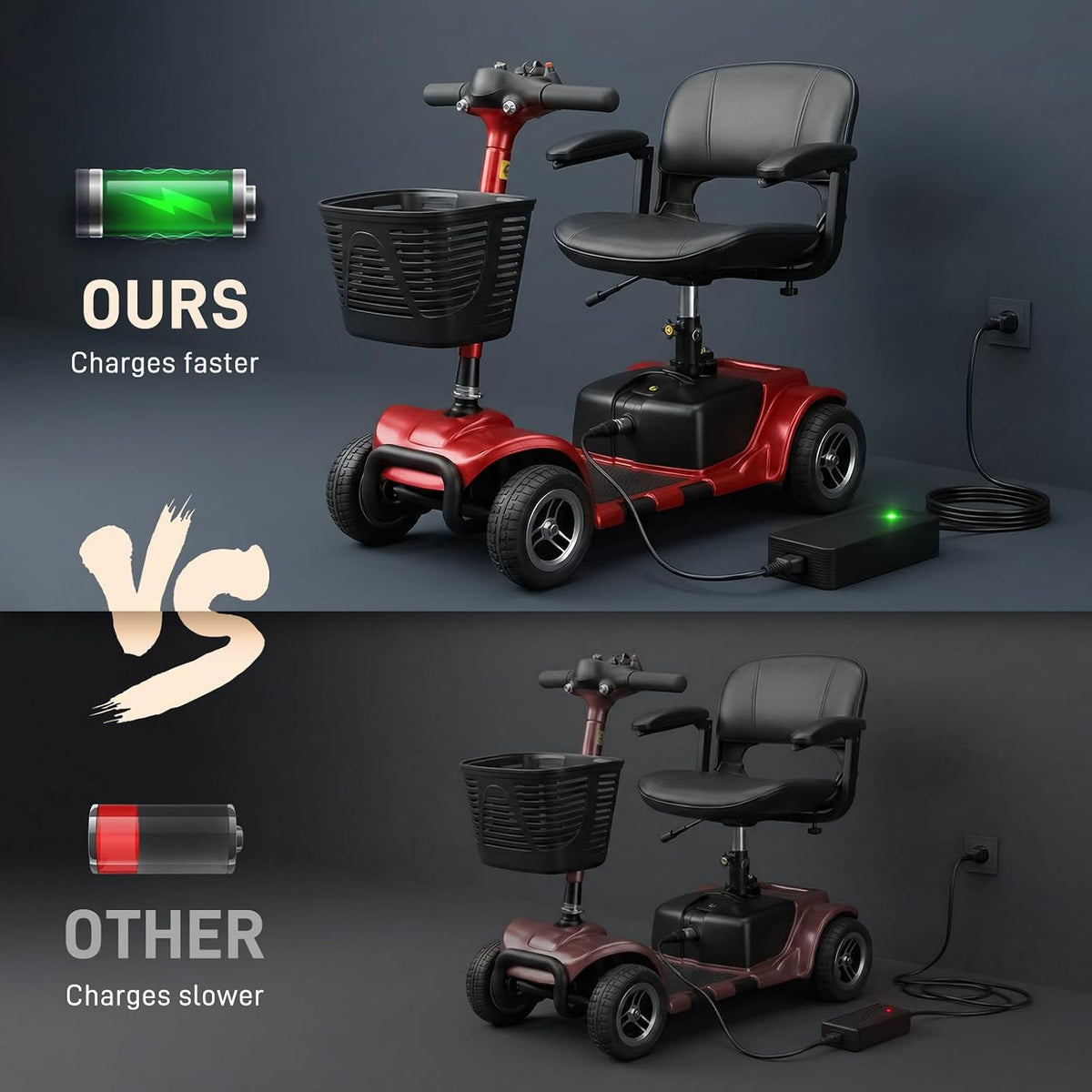 Battery Charger for Vive 3 Wheel 4 Wheel Mobility Scooter