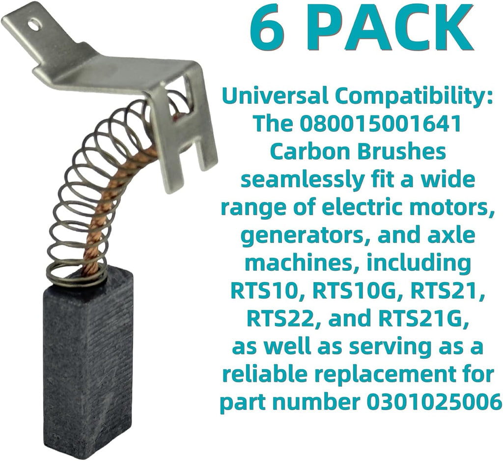 6 Pack 080015001641 Carbon Brush for Ryobi RTS10 RTS21 Table Saw