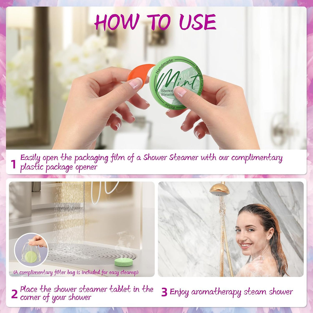 Shower Steamers Aromatherapy 8 Pack Natural Essential Oils Home Spa