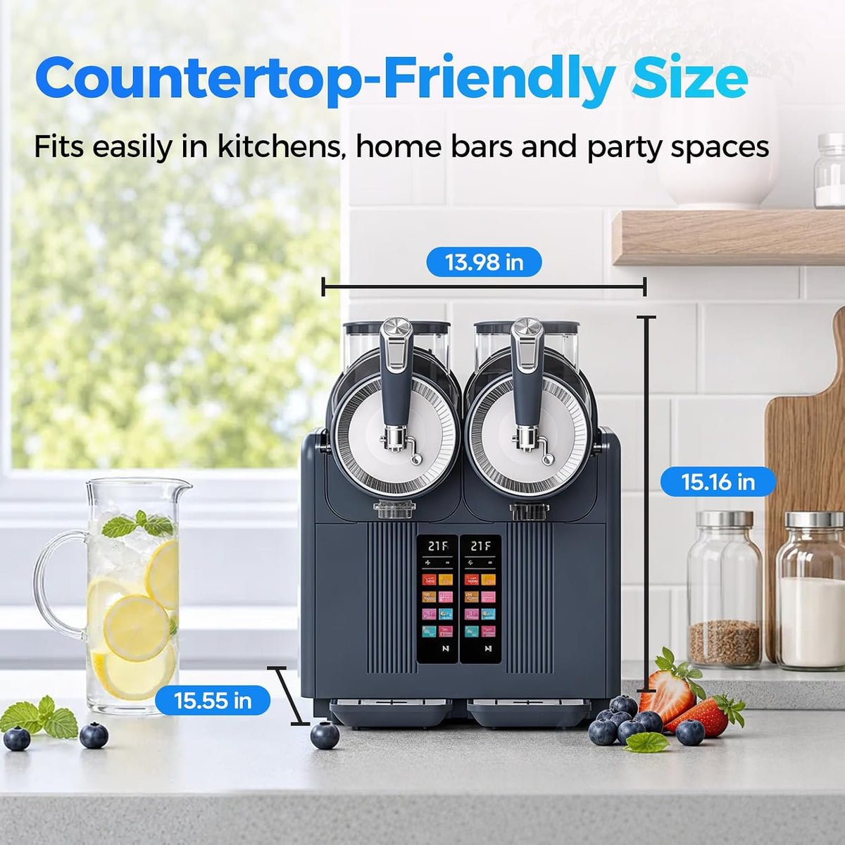 Dual Tank Slushie Machine for home,135oz Soft Serve Ice Cream Maker