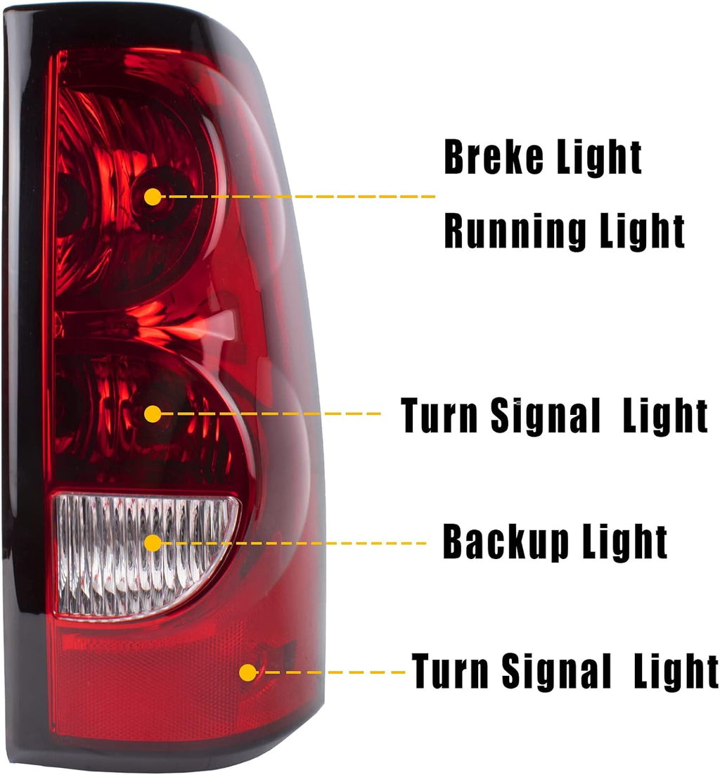 Boine Tail Lights Compatible with 2003-2006 Chevy Silverado 1500 2500 3500