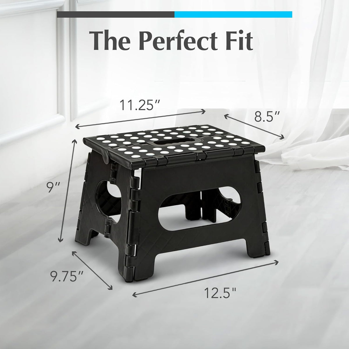 Folding Step Stool - Sturdy Enough Collapsible Stool to Support Adults - Opens Easy with One Flip - Great for
