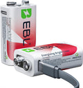 Rechargeable 9V Lithium Battery 5400mWh, USB-C 2H Fast Charge (2 Pack) | Mercury-Free, 40% Lighter - recharge in 2