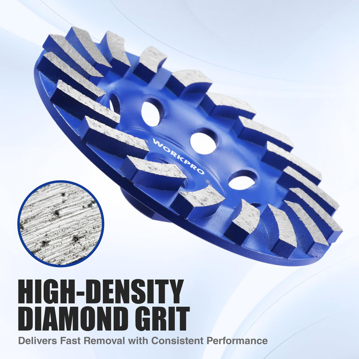 WORKPRO 4.5" Spiral Turbo Diamond Grinding Cup Wheel for Concrete
