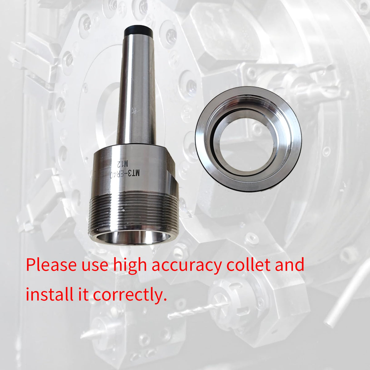 zpldAIAOSI MT3-ER40 Collet Chuck, MT3-ER40 Collet Holder, MTB3-ER40-M12, M12 Drawbar Thread, Morse Tapper 3 Shank, ER40 Wrench
