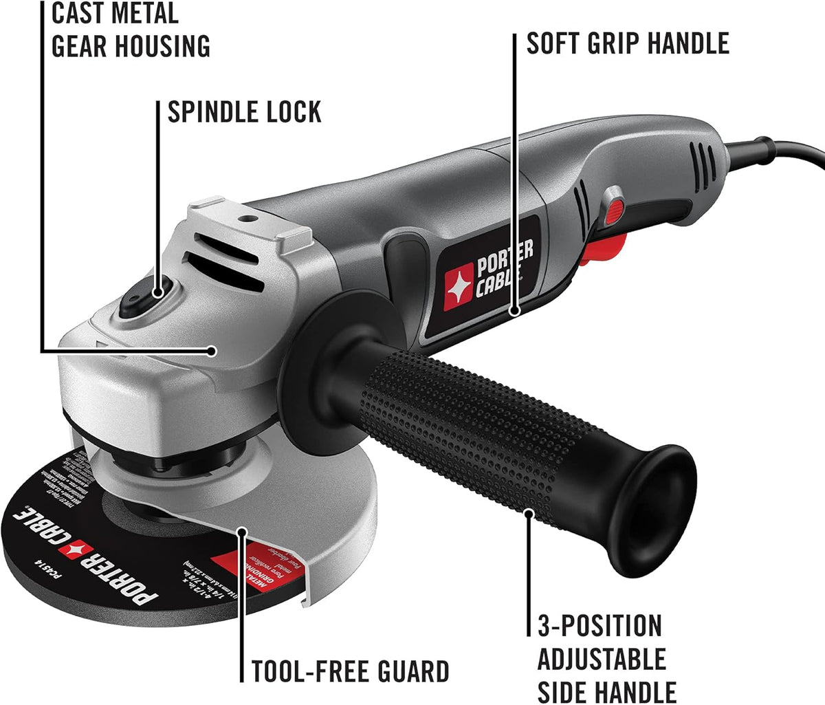 Angle Grinder Tool, 4-1/2-Inch, 7.5-Amp (PC750AG)