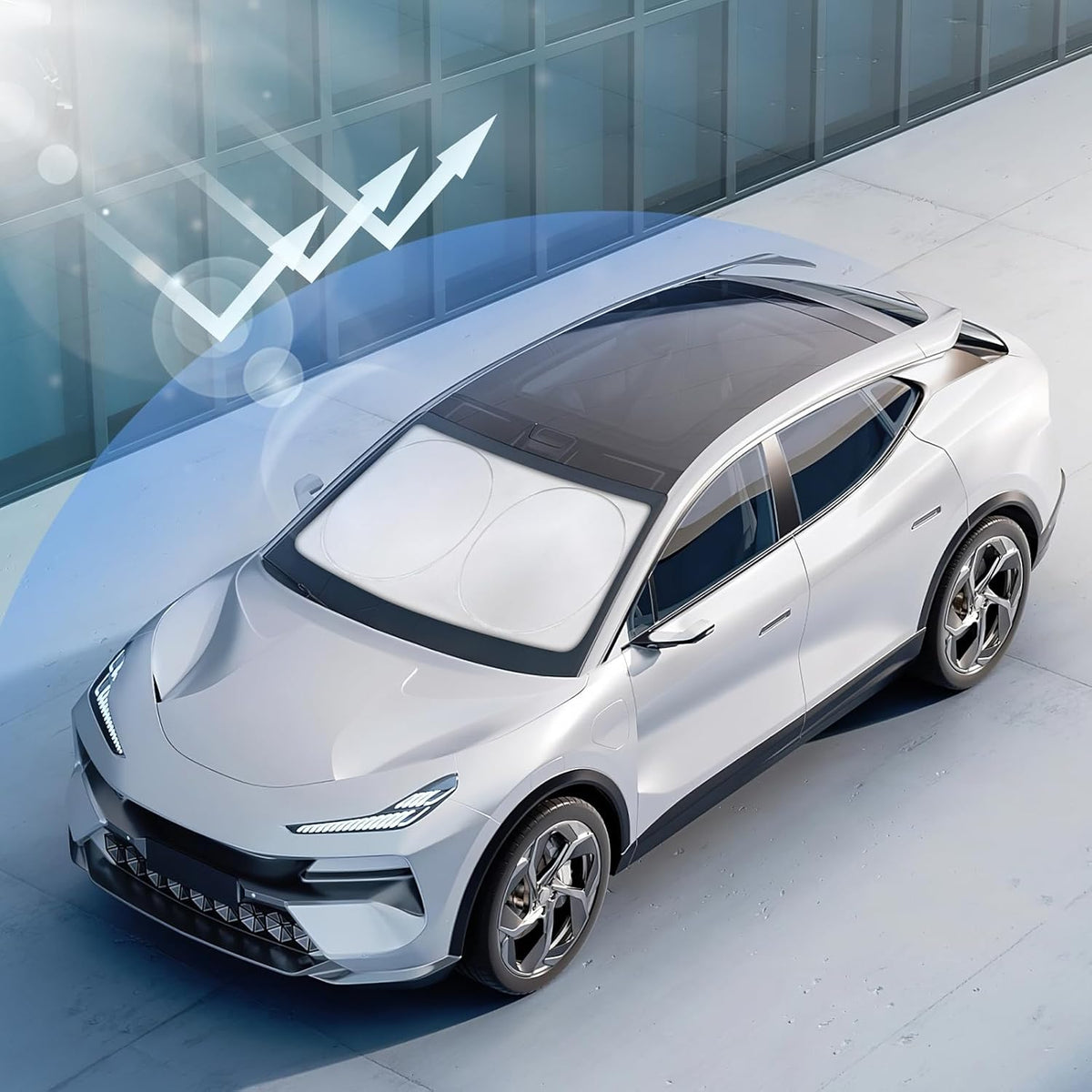 Car Windshield Sunshade | Innovative No-Light-Pass Technology for Maximum Protection | Foldable Sun Shade Keeps Your
