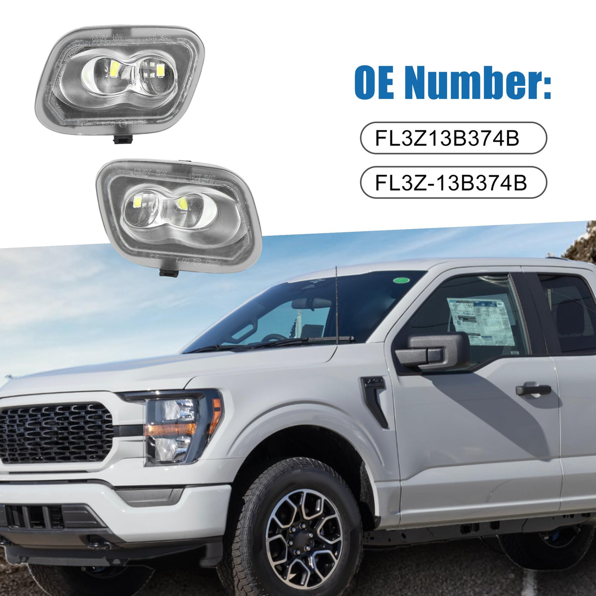 A ABSOPRO Mirror Turn Signal Light FL3Z13B374B Car Accessory for Ford F-150 2015-2018 (Set of 2)