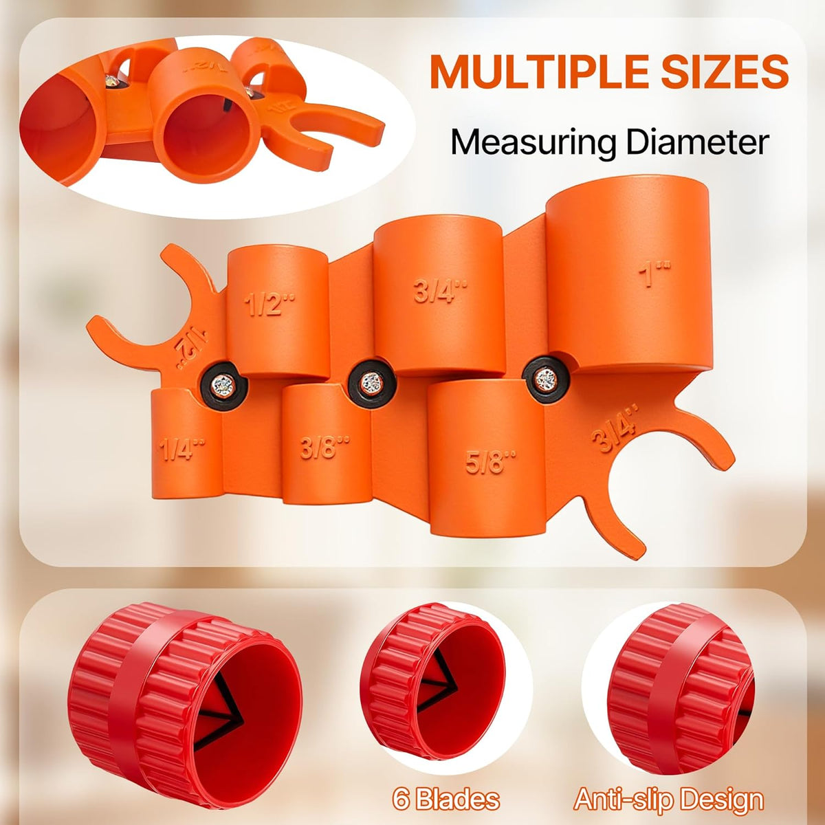 Pipe Deburring Tool Kit, 1/4'' to 1'' Adjustable, Inner/Outer Reamer for PVC, PPR, Brass, CPVC, PE-RT, Aluminum