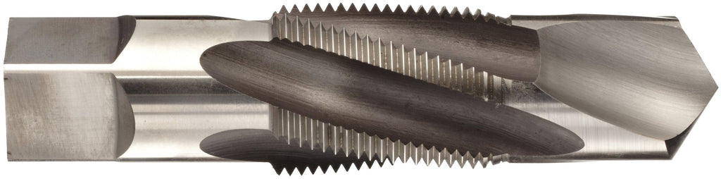 Dormer E653 High-Speed Steel Combination Drill and Pipe Tap, NPT, Uncoated (Bright) Finish, Round Shank with Square End, 1/4"-18 Thread Size