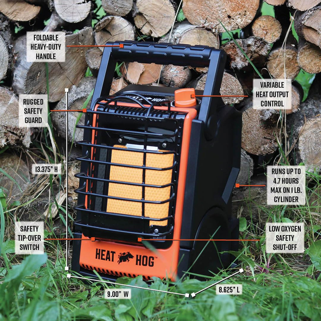 9,000 BTU Portable Propane Radiant Space Heater, Indoor, Outdoor, Garage, Camping, Outdoor Sports, Boating, RVs