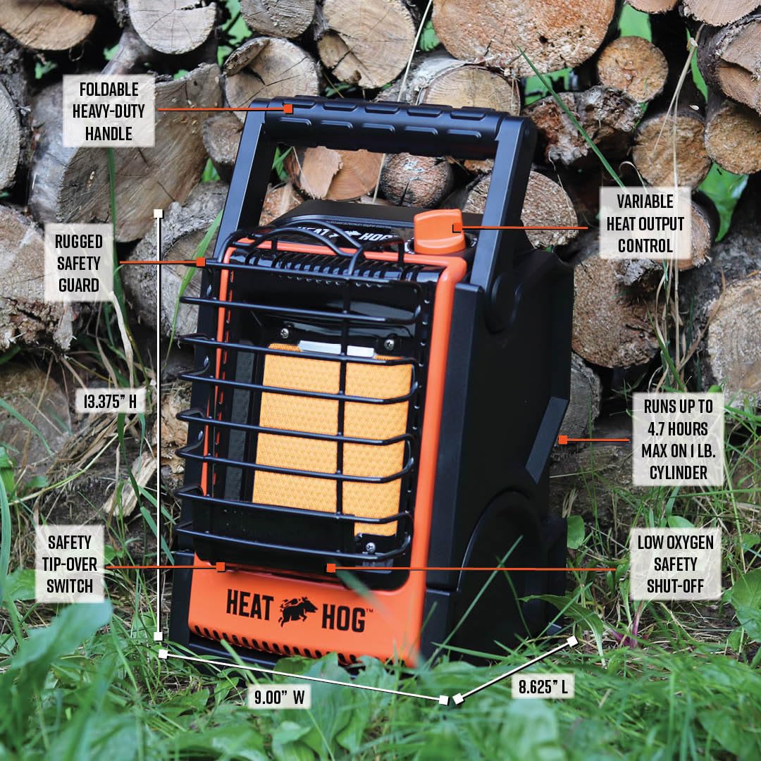9,000 BTU Portable Propane Radiant Space Heater, Indoor, Outdoor, Garage, Camping, Outdoor Sports, Boating, RVs