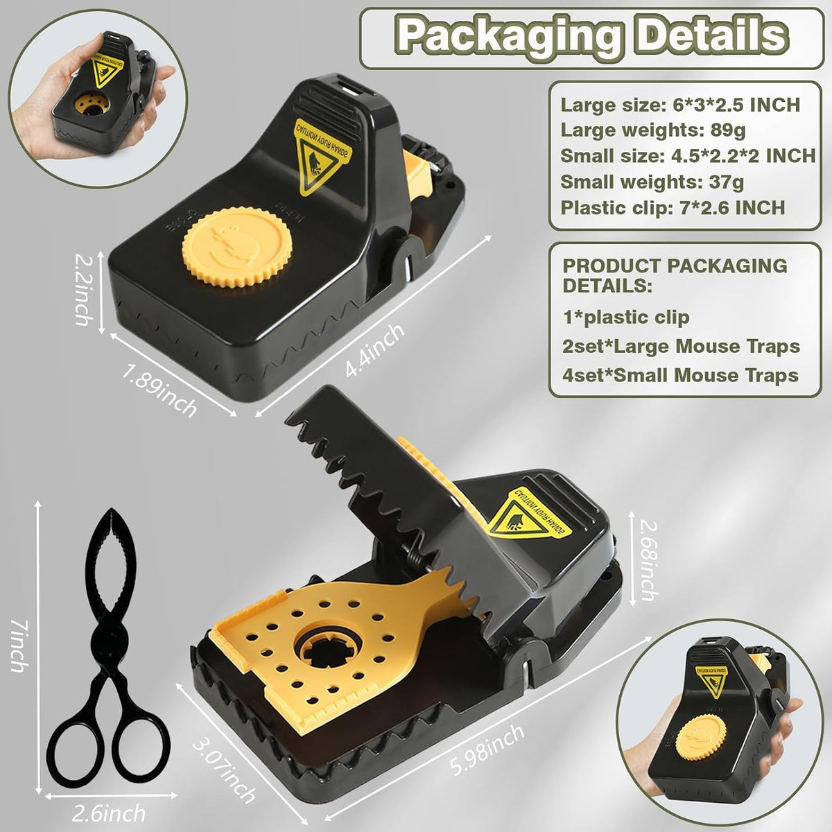 Mouse Traps - Rat Trap Quick Effectively Best Mouse Trap Mousetraps Indoor Outdoor Reusable Mouse Traps, Safe No