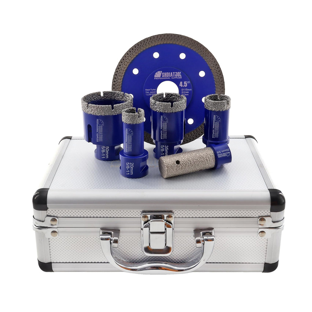 SHDIATOOL Diamond Drill Core Bits Set,Porcelain Diamond Hole Saw Kit, 11PCS