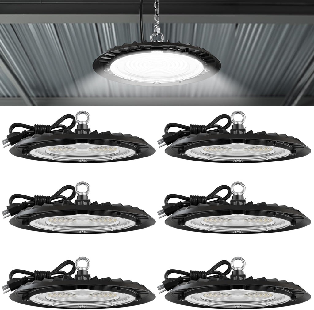 Sunco 6 Pack UFO LED High Bay Light, 150W, 5000K, 21000LM