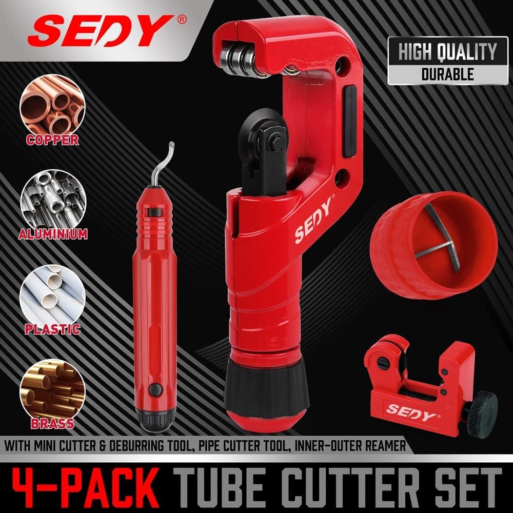 Ultimate Tube Cutter Set - Heavy Duty Pipe Cutter 3/16"-2" OD, Mini Tube Cutter 1/8"-7/8", Deburring Tool - for