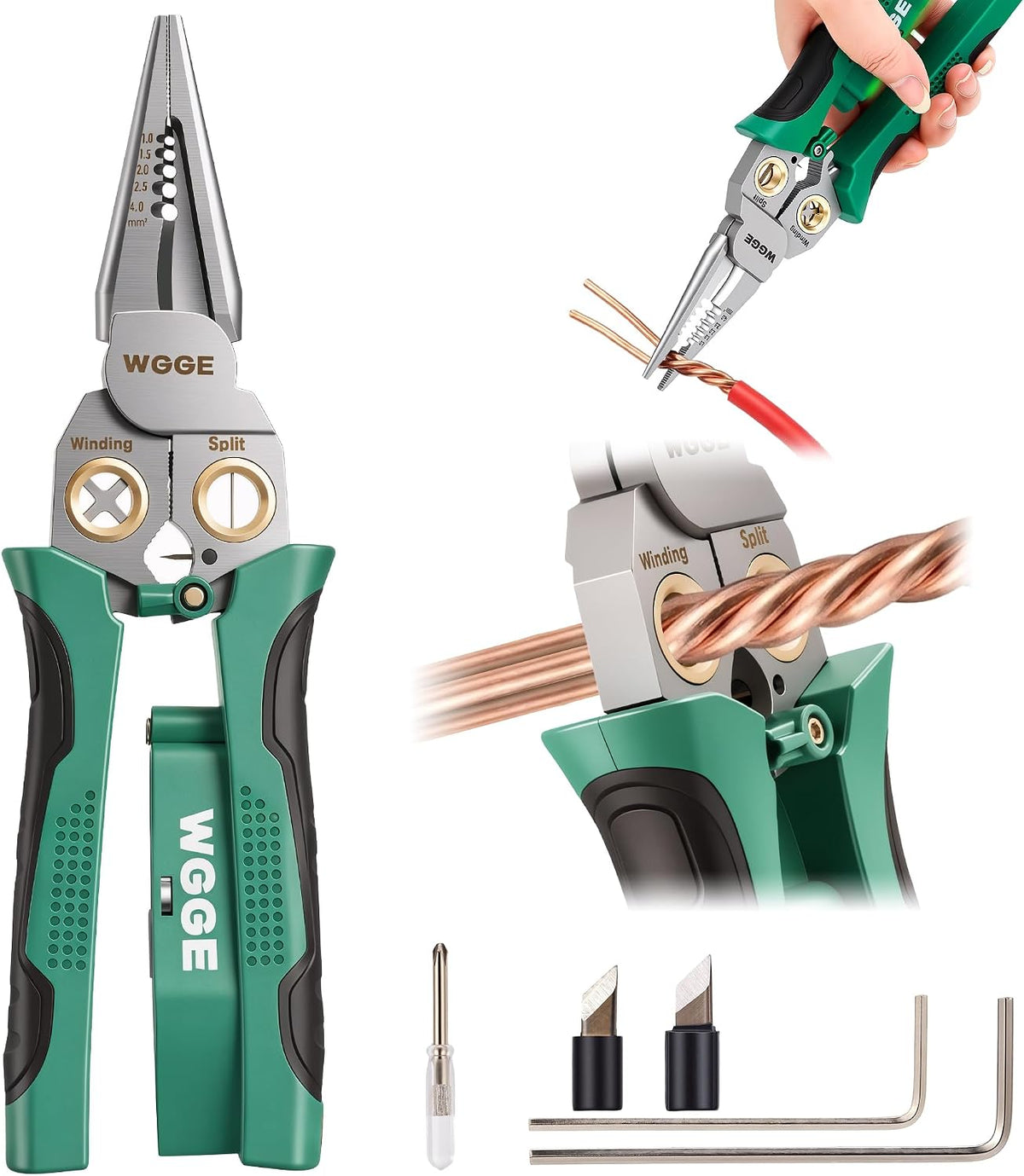 8-in-1 Wire Stripper with Voltage Detector, Cutter and Crimper | Electrical Pliers with Voltage Detection for Wire