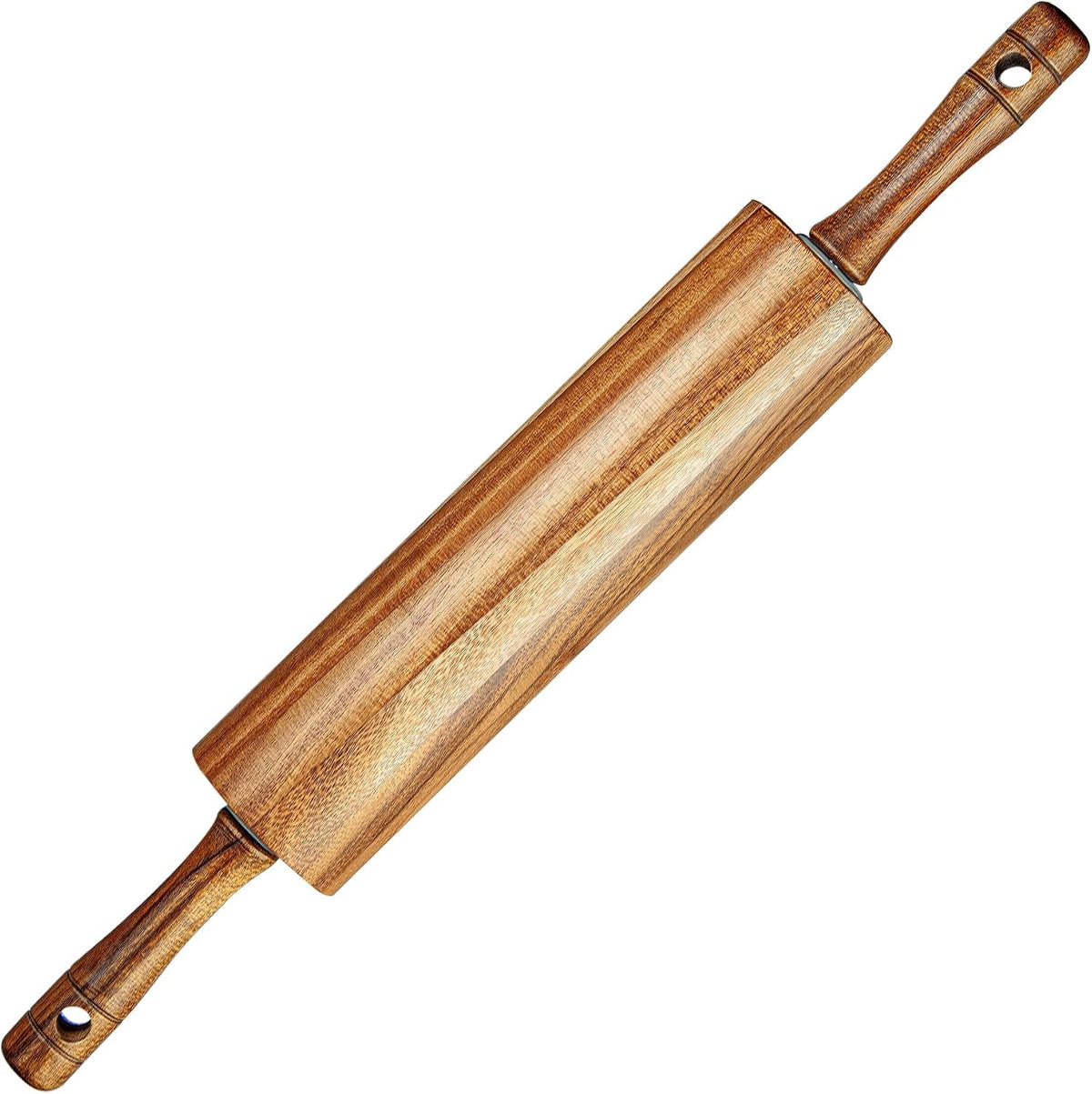 Acacia Wood Rolling Pin for Baking, Kitchen Dough Roller With Handles, Rodillo Para Masa, Rolling Pin for Dough