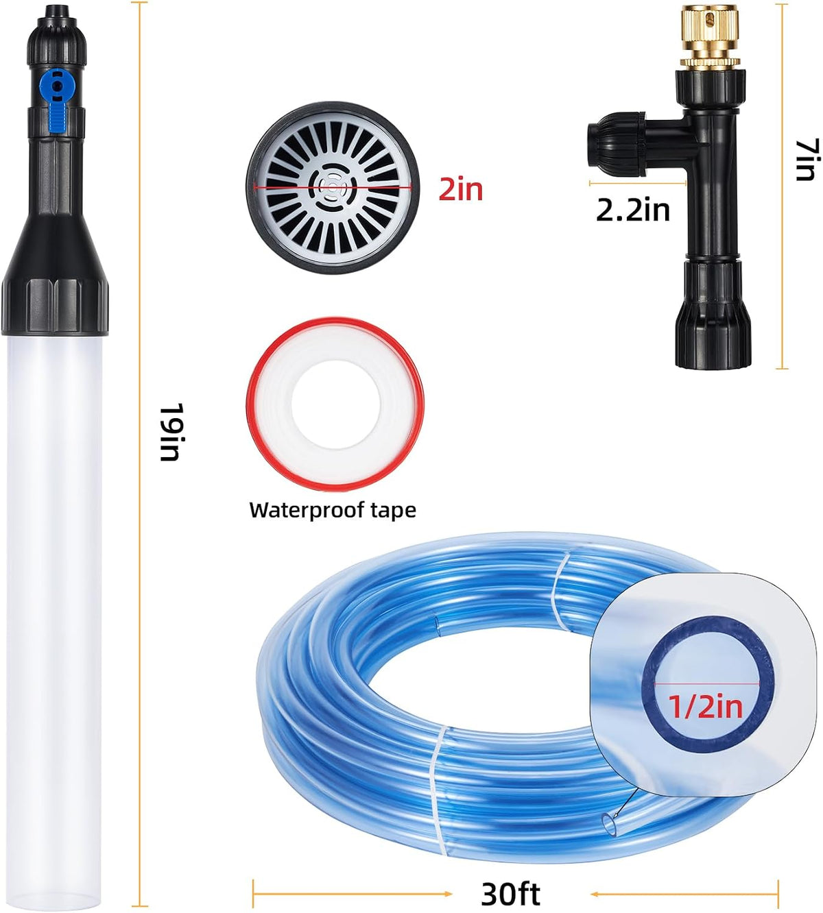 Gravel Vacuum for Aquarium Fish Tank Siphon, 30 Feet
