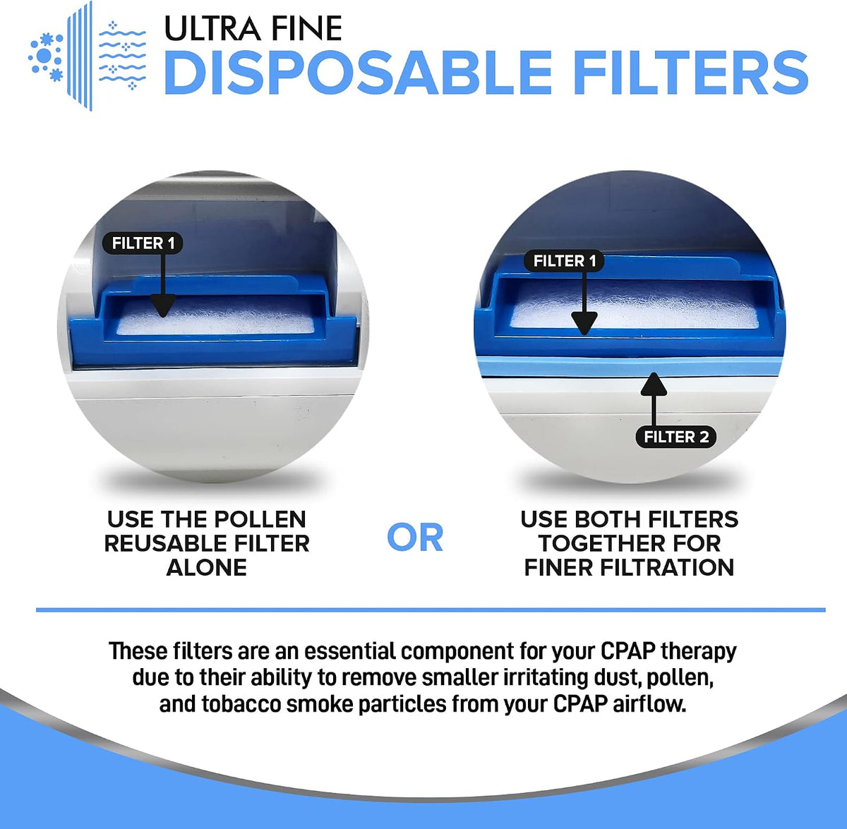CPAP Filter-Compatible with Philips Respironics Dreamstation 1 - USA Made
