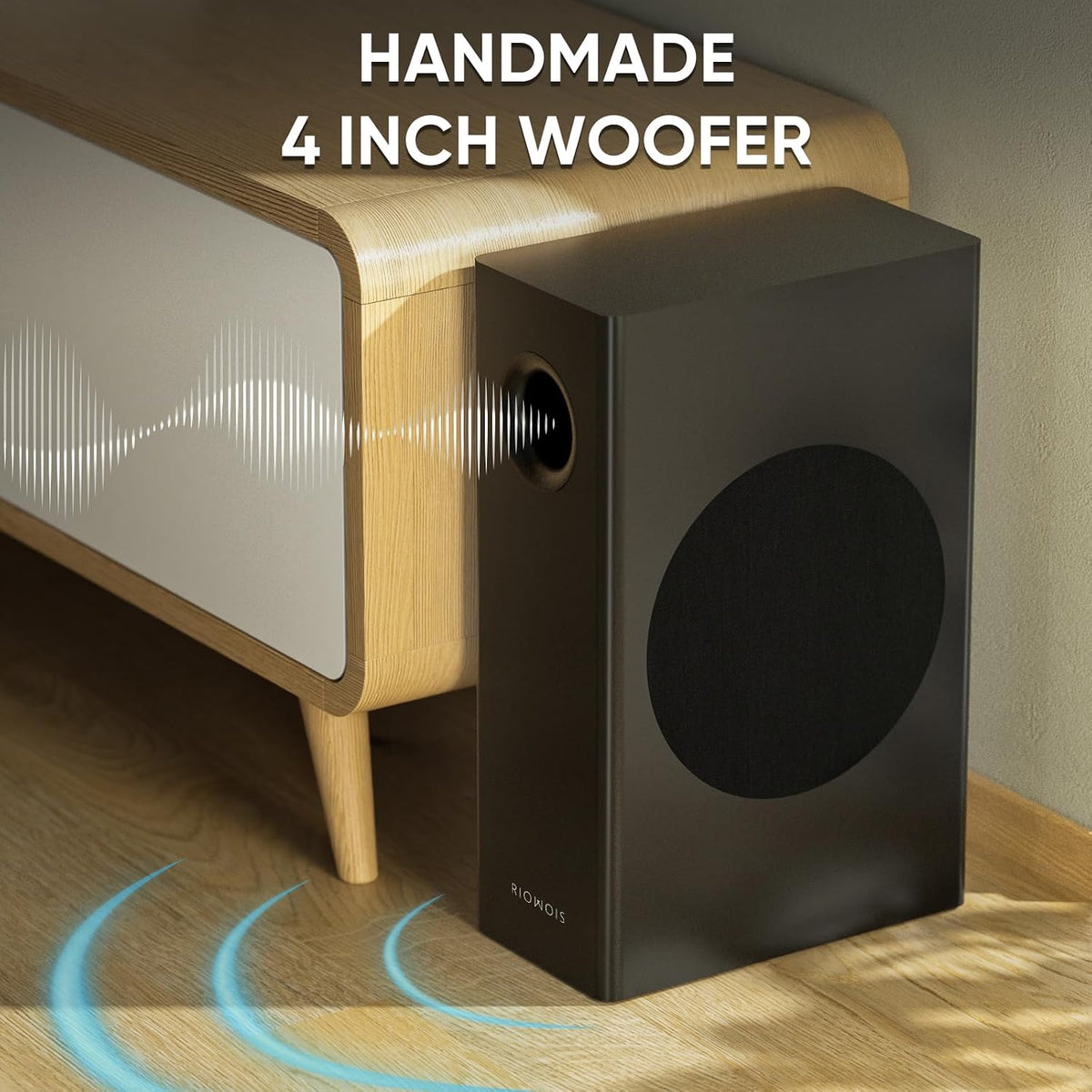 Sound Bars for Smart TV with Wired Subwoofer, 2.1 Deep Bass Small Soundbar Home Theater Surround System Speaker with
