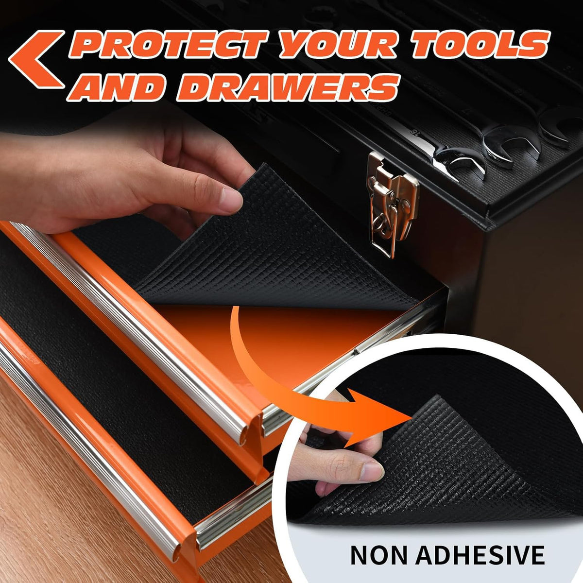 Professional Grade Tool Box Liner Heavy Duty Non-Slip Drawer Liner Black