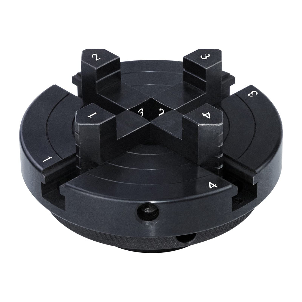DEEFIINE 4 Inch Wood Lathe Chuck with 3/4"x16TPI to 1" x 8TPI Adapter