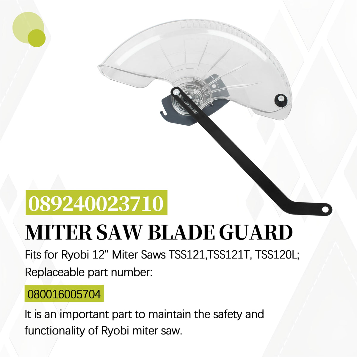 089240023710 Miter Saw Blade Guard for Ryobi TSS121, TSS121T, TSS120L